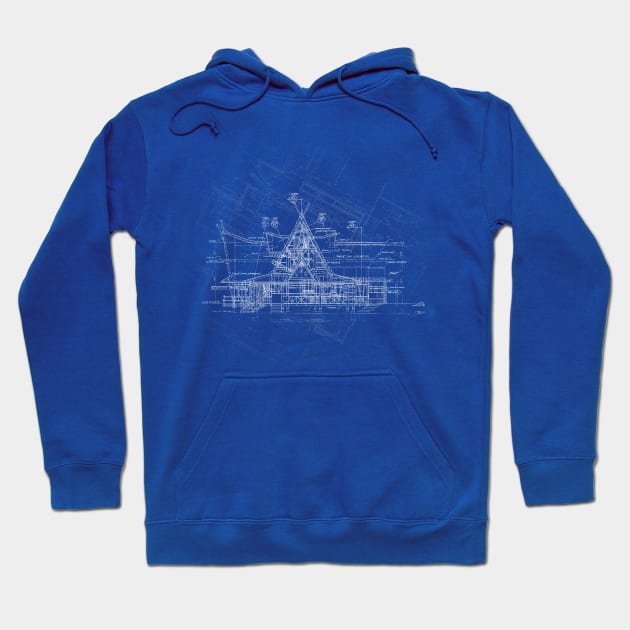 Tiki Room Blueprint Hoodie by WDWFieldGuide